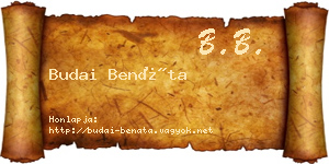 Budai Benáta névjegykártya